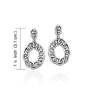 Celtic Knotwork Silver Earrings TE949 - Jewelry
